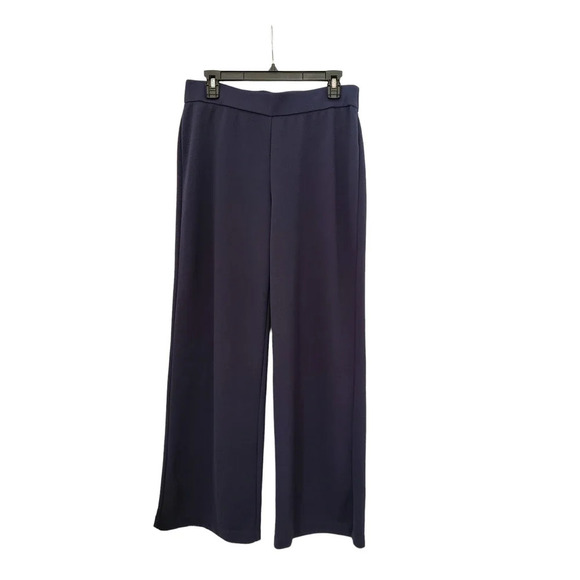 BRIGGS Pull On Elastic Waist Navy Blue Textured Comfort Pants Women's Size M - Picture 11 of 11